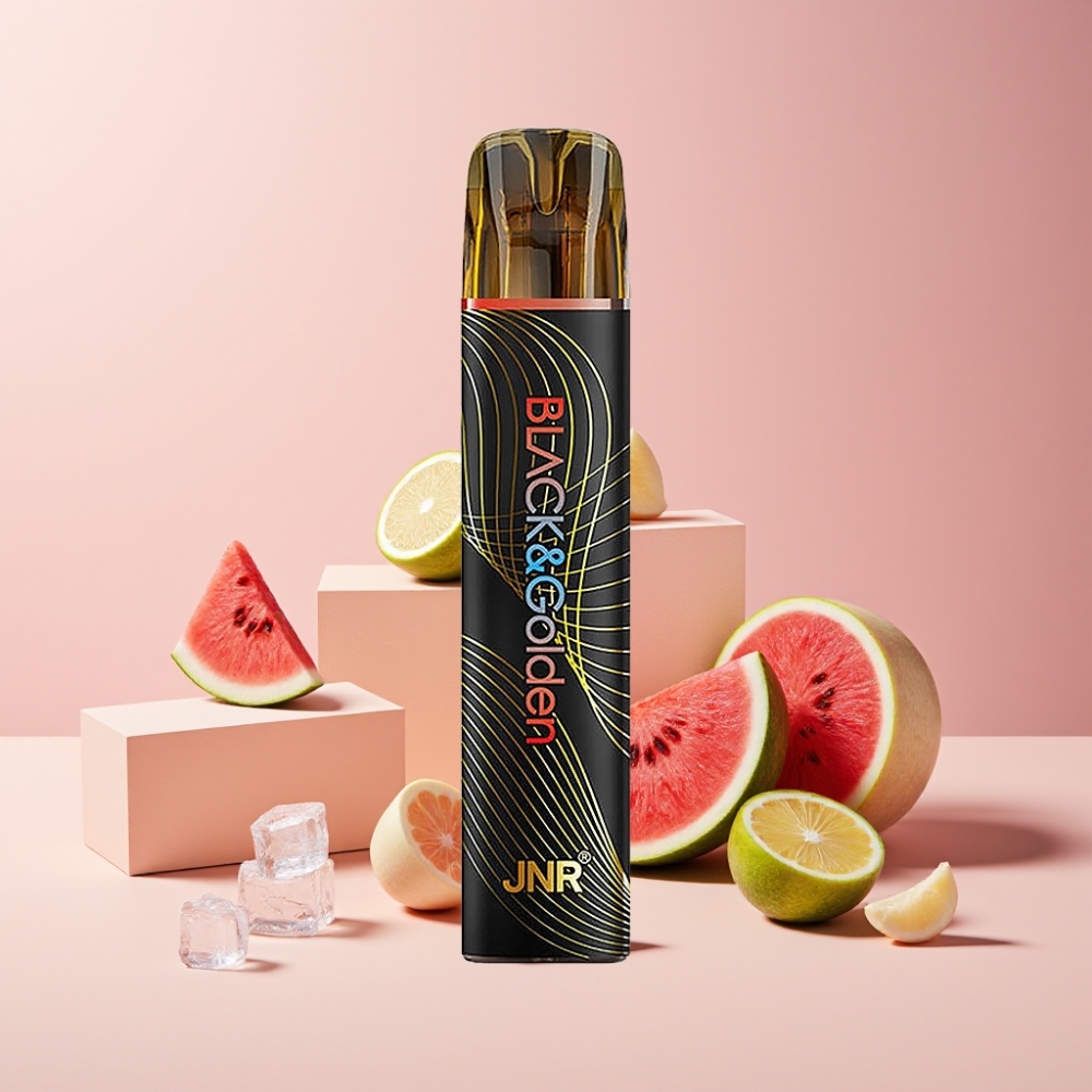 JNR Black&Golden 600+200 Puff Disposable Vape Anguria Ghiacciata Italia Ingrosso - 550mAh, 2ml, 2% Nic