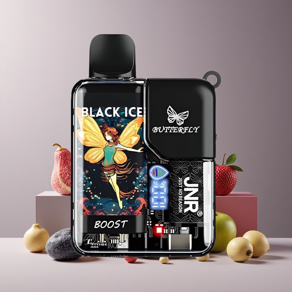 JNR Butterfly 8500 Puff Italia ingrosso Svapo Disposable Ghiaccio Nero - 15ml, 1200mAh, Display Digitale
