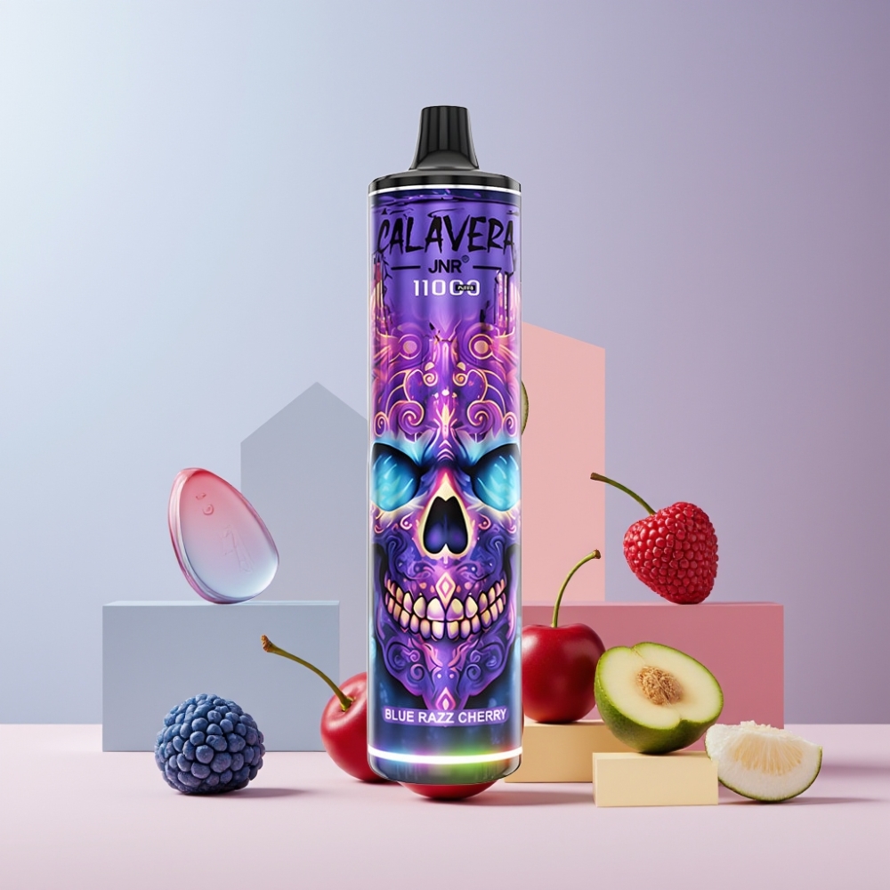JNR Calavera 11000 Puff Italia Ingrosso Disposable Vape Mirtillo Ciliegia, Tipo-C, 850mAh, 21ml, 1.0ohm
