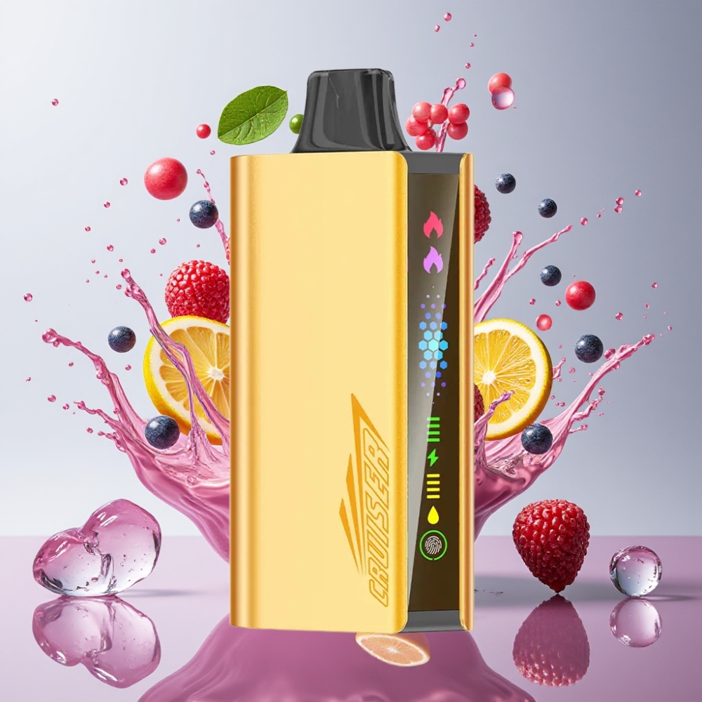 JNR Cruiser 12000 Puff Italia Ingrosso No-Charge Sigaretta elettronica usa e getta Ghiaccio Uva, 3500mAh, 25ml, Schermo Animato, Full-Metal