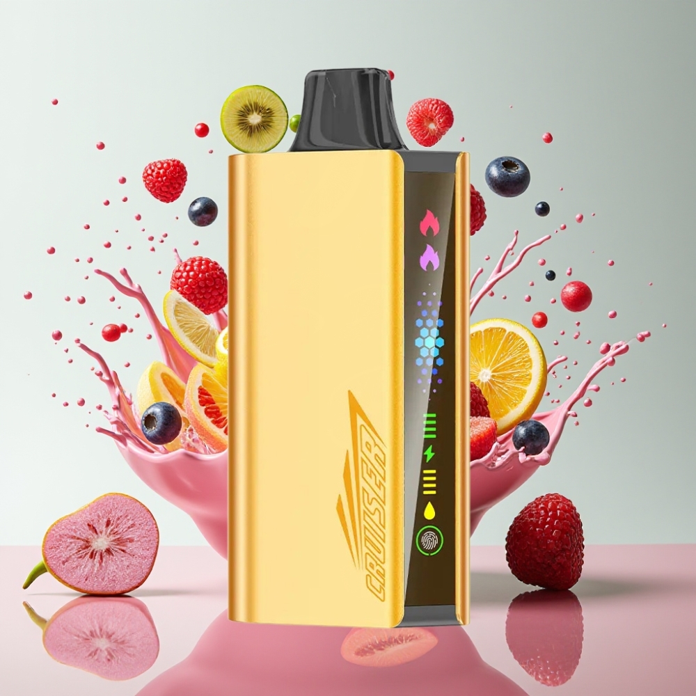 JNR Cruiser 12000 Puff Italia Ingrosso Senza Ricarica Sigaretta elettronica usa e getta Frutti di Bosco, 3500mAh, 25ml, Schermo Animato, Full-Metal