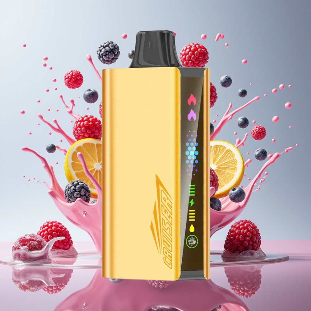 JNR Cruiser 12000 Puff No-Charge Italia Ingrosso – Blackberry Ghiaccio, 3500mAh, Schermo Animato, 50mg/mL, Full-Metal
