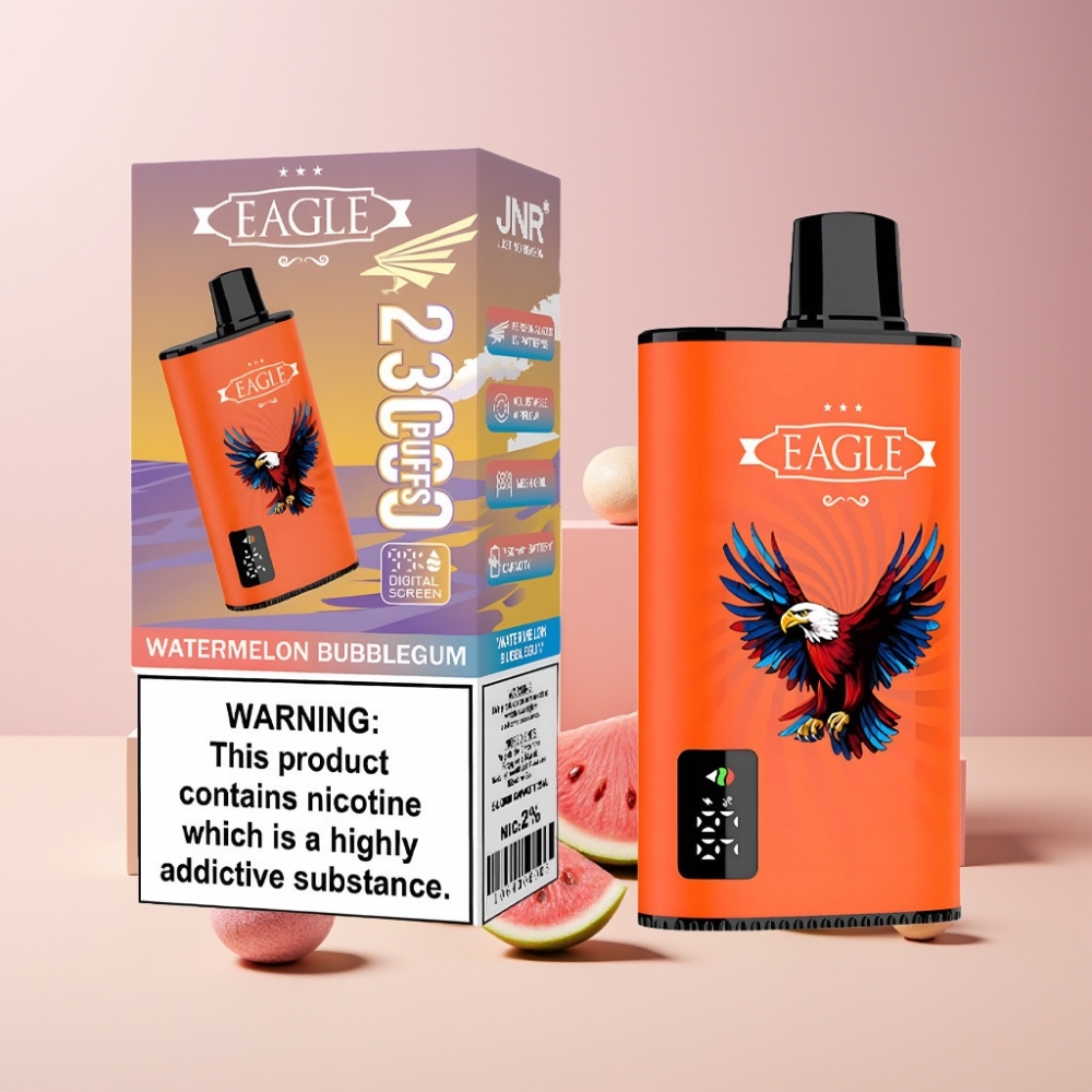 JNR EAGLE Smart 23000 Puff Italia Ingrosso Disposable Vape Anguria Bubblegum, Schermo Digitale, 750mAh, Tipo-C