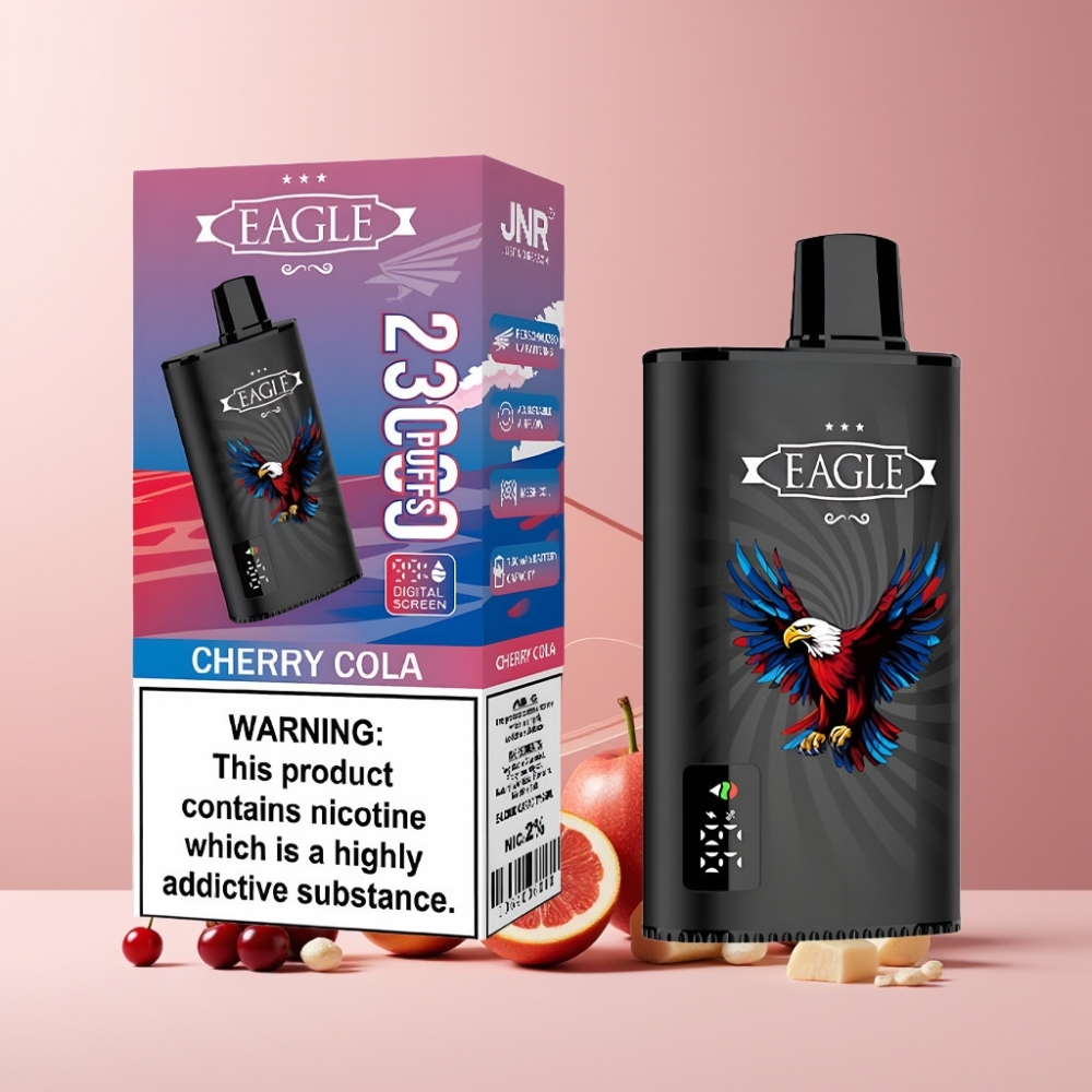 JNR EAGLE Smart 23000 Puff Italia Ingrosso Disposable Vape Ciliegia Cola con Schermo Digitale, 1.0ohm Mesh, 750mAh