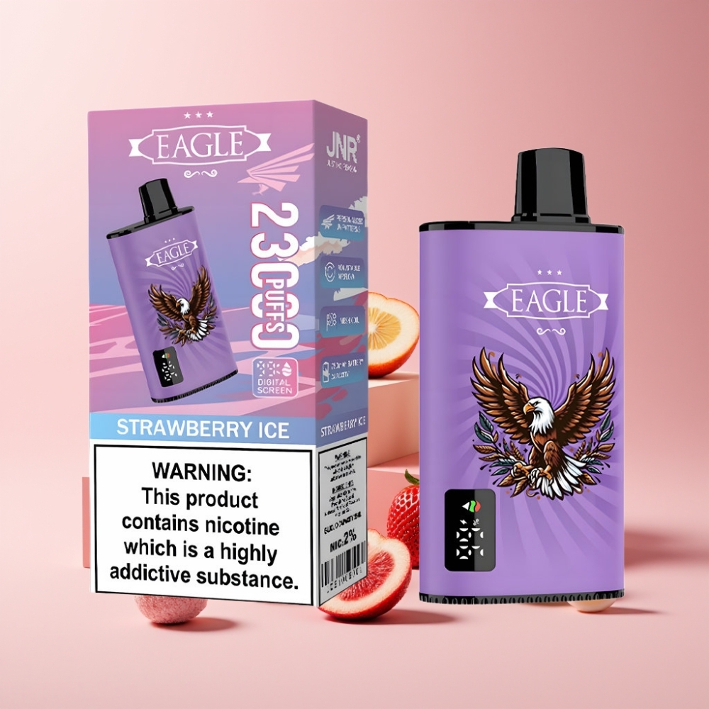 JNR EAGLE Smart 23000 Puff Italia Ingrosso Disposable Vape Fragola Ghiaccio, Schermo Digitale, 750mAh, 25ml