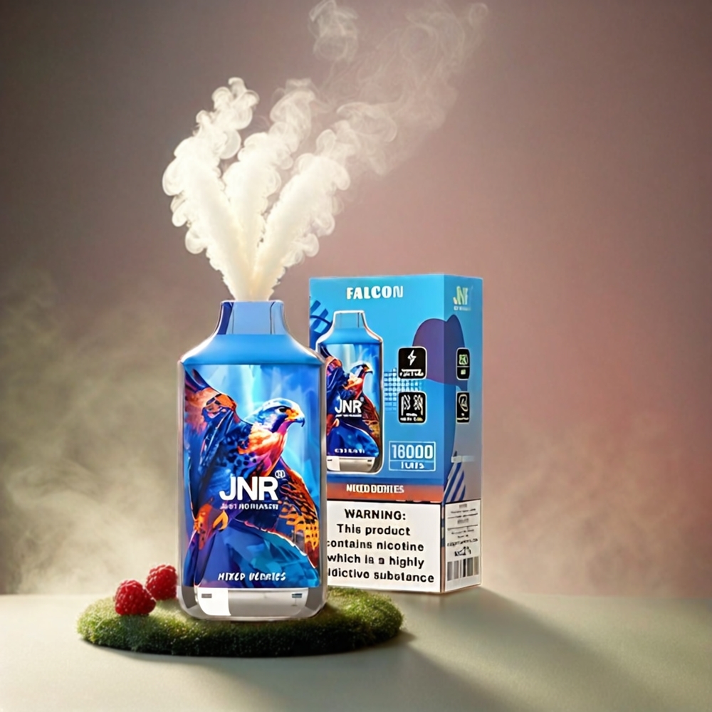 Italia Ingrosso JNR Falcon 16000 Puffs Mixed Berries con Display LED Smart, Batteria 850mAh, Bobina a doppia maglia e Ricarica Type C/Lightning