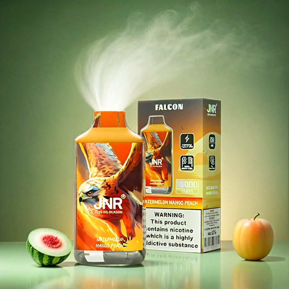 Italia Ingrosso JNR Falcon 16000 Puffs Vape Anguria Mango Pesca - 22ml, Batteria 850mAh, Bobina a doppia maglia, Ricarica Tipo C e Lightning