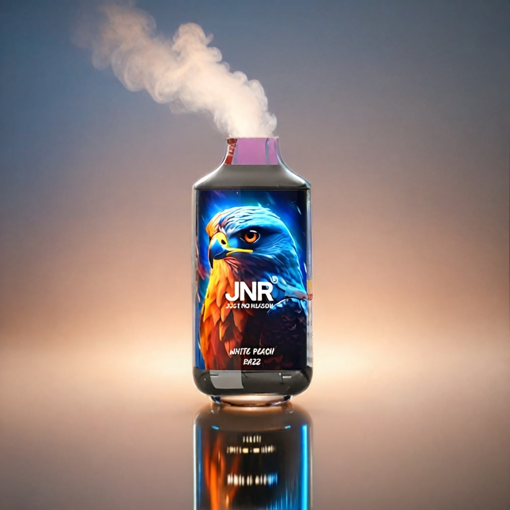Italia Ingrosso JNR Falcon 16000 Puffs White Peach Razz – 850mAh Batteria, 22ml E-Liquid, Bobina a doppia maglia, Tipo C e Lightning Charging, Display LED intelligente