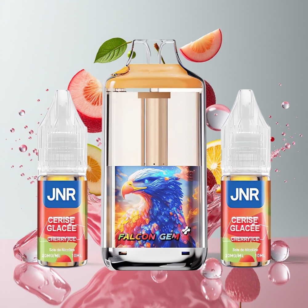 JNR Falcon GEM⁺ 30000 Puff Italia Ingrosso Pod Vape Ricaricabile Ciliegia Ghiaccio, 950mAh, 2 10ml, Display Batteria, Dual Mesh Coil