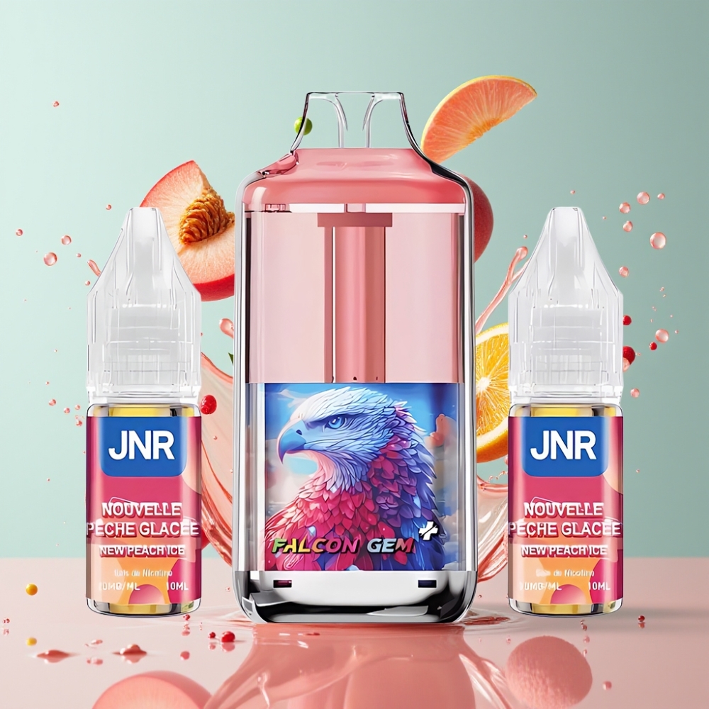 JNR Falcon GEM⁺ 30000 Puff Italia ingrosso Pod Ricaricabile con Schermo, 950mAh, Ghiaccio Pesca, 2 10ml E-liquid, Dual Mesh