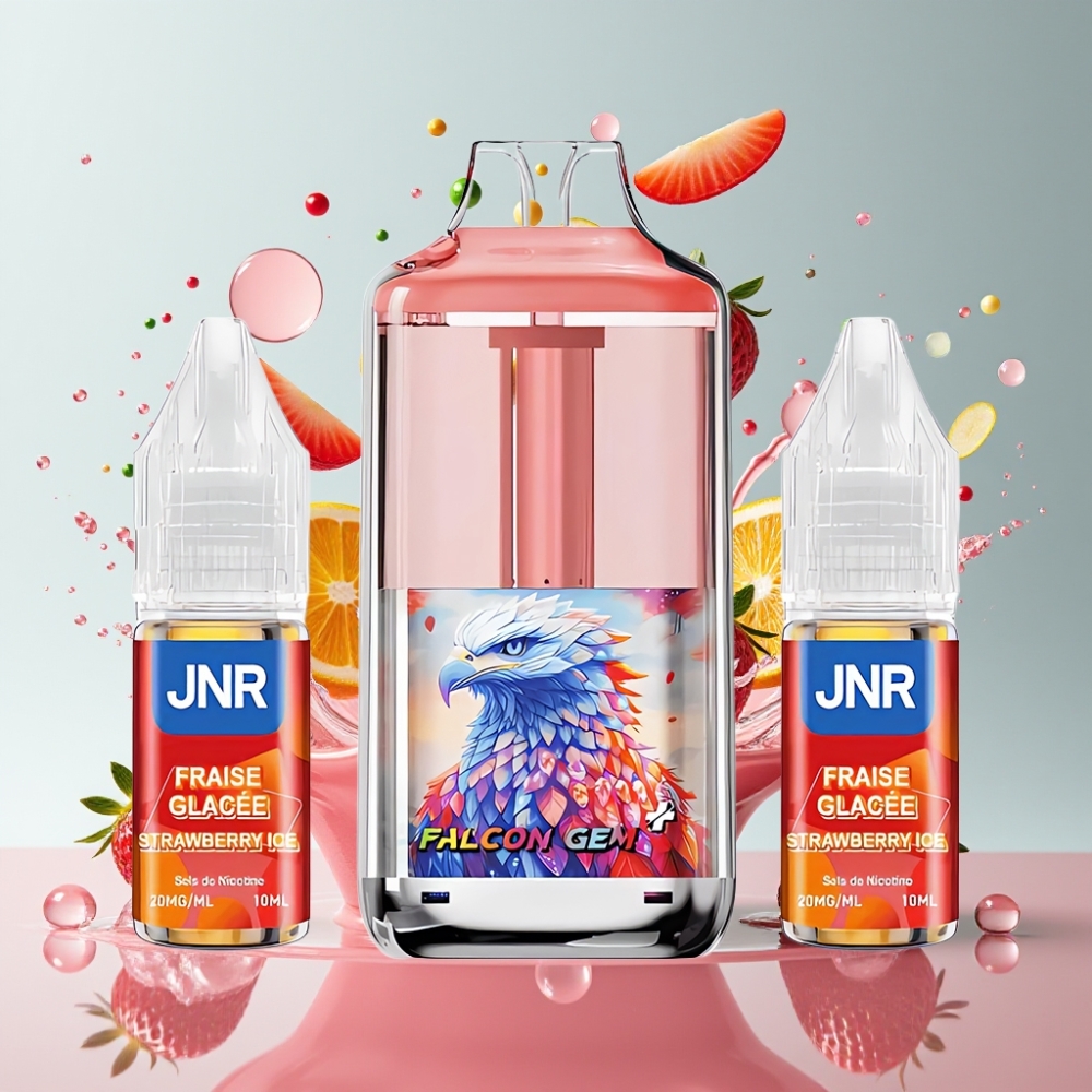 JNR Falcon GEM⁺ 30000 Puff Pod Ricaricabile Italia Ingrosso con Fragola Ghiacciata, Serbatoio Visibile, 950mAh, Doppia Mesh