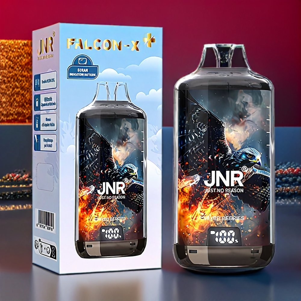JNR Falcon X⁺ 28000 Puff Italia Ingrosso - Bacche Miste, Ricaricabile, Schermo Batteria, 2 10ml E-Liquid, 950mAh, Tipo-C