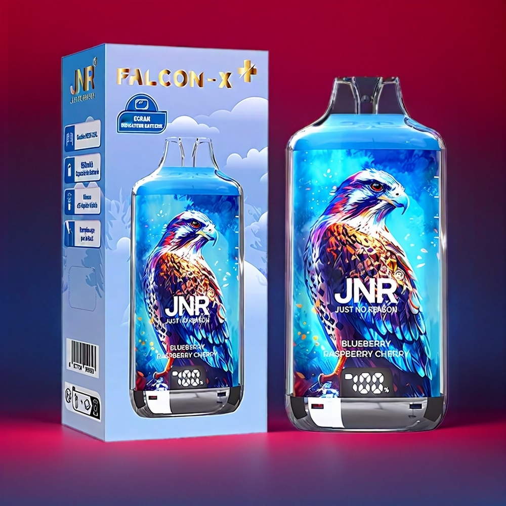 JNR Falcon X⁺ 28000 Puff Italia Ingrosso Mirtillo Lampone Ciliegia con Schermo Batteria, Ricarica Top e Liquido Visibile