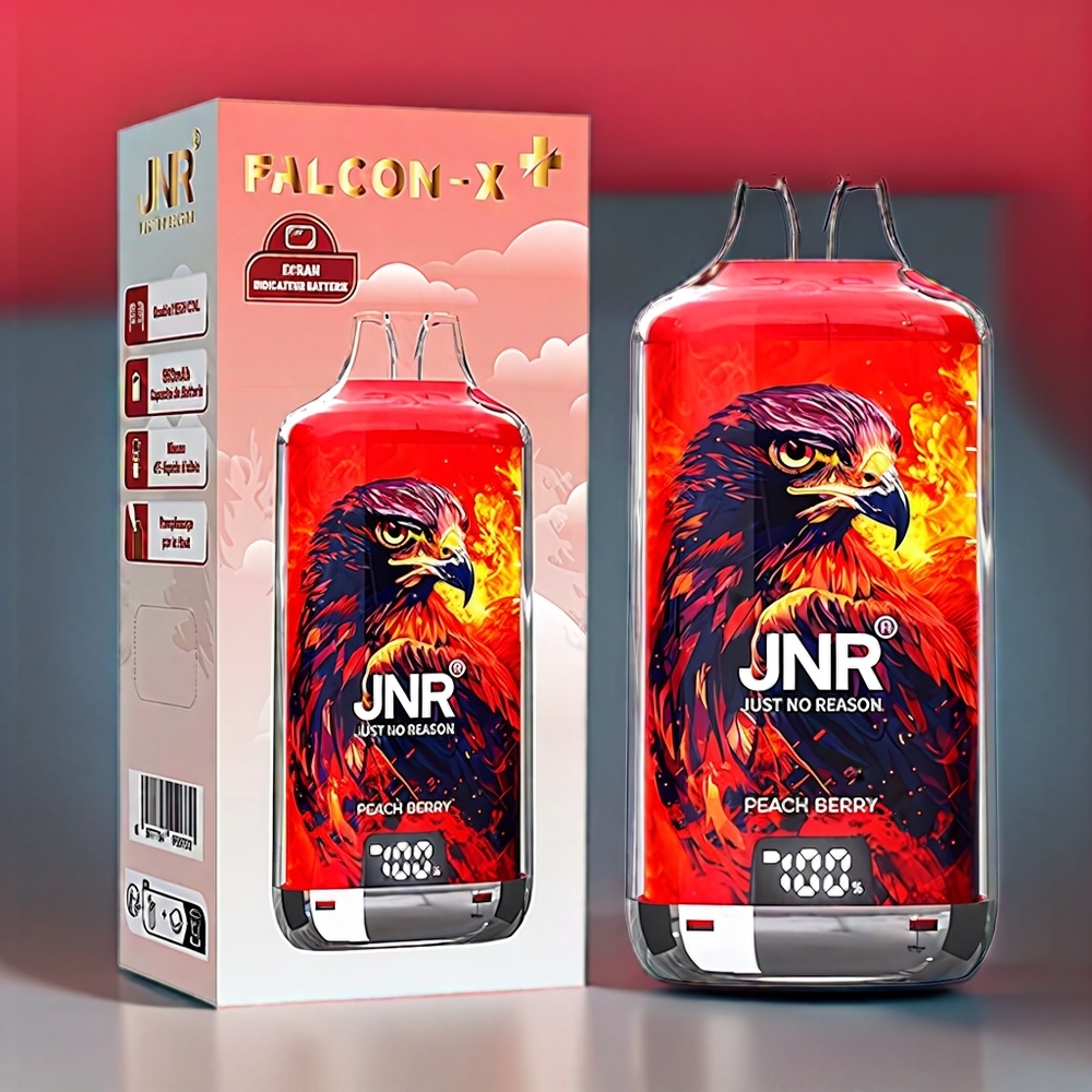 JNR Falcon X⁺ 28000 Puff Pesca e Bacca Italia Ingrosso con 950mAh, Ricarica Type-C, 2 10ml E-Liquid, Schermo Batteria e Livello Liquido Visibile