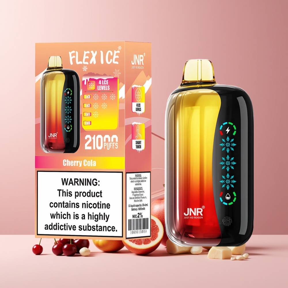 JNR Flex Ice 21000 Puff Italia Ingrosso Disposable Vape Ciliegia Cola con Schermo Touch, 26ml, Airflow Regolabile