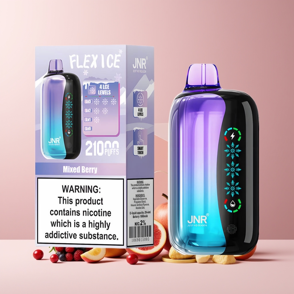 JNR Flex Ice 21000 Puff Italia Ingrosso Disposable Vape Misto Frutti di Bosco, Ice Regolabile, 26ml, Touch Screen
