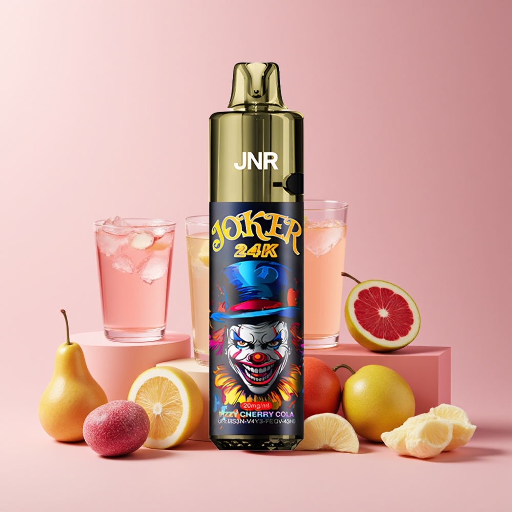 JNR Joker 24K Puffs Italia Ingrosso Pod Ricaricabile 2+10ml E-Liquido Visibile 800mAh Ciliegia Cola Frizzante