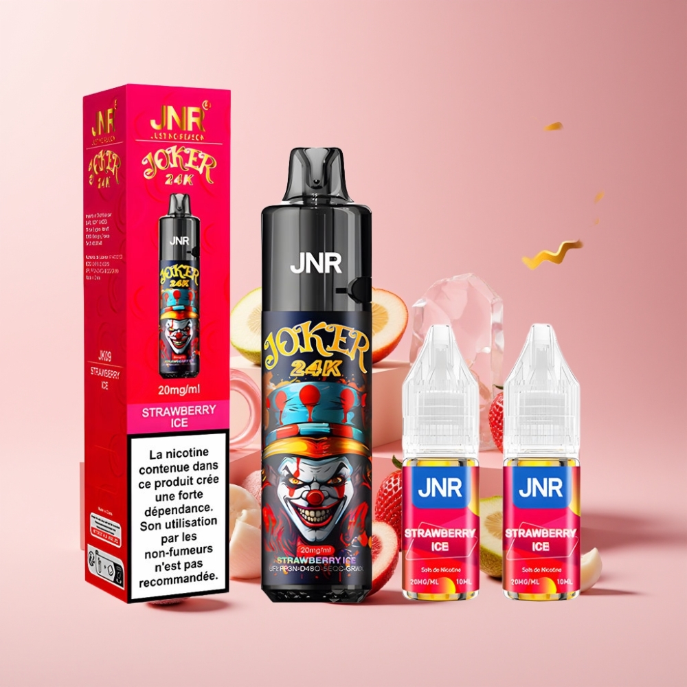 JNR Joker 24K Puffs Italia ingrosso Disposable Vape Fragola Ghiaccio 2% nicotina 24000 Puffs 800mAh Ricaricabile
