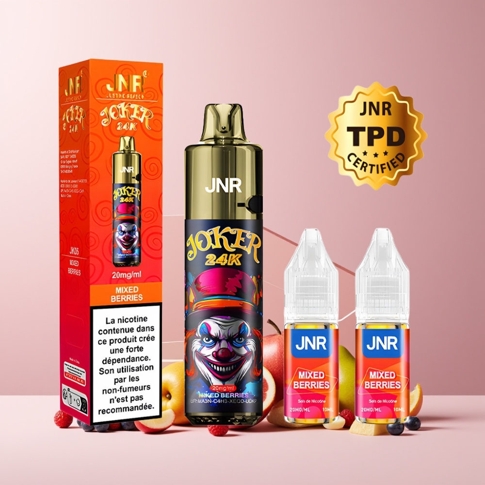JNR Joker 24K Puffs Italia ingrosso Disposable Vape Frutti di Bosco 2+10ml Ricaricabile, 800mAh, 24000 Puffs