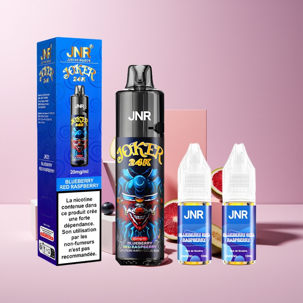 JNR Joker 24K Puffs Italia ingrosso Disposable Vape Mirtillo Lampone con 2+10ml Ricaricabile, 800mAh, Tipo-C, 24000 Puff