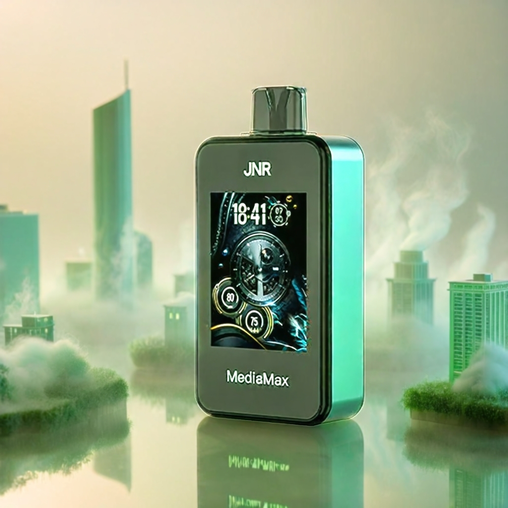 Italia Ingrosso JNR MediaMax 40000 Puffs Aroma Menta Miami – 21mL Liquido, 5% Nicotina, Batteria 1000mAh, Bobina a doppia maglia, Ricarica Type-C, Display HD 2.4