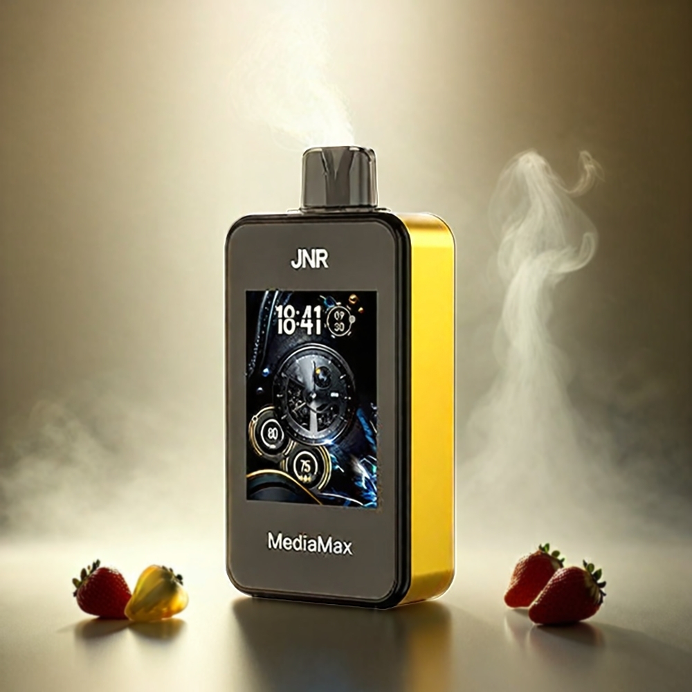 Italia Ingrosso JNR MediaMax 40000 Puffs Fragola Banana – 21mL E-Liquid, 1000mAh Batteria, Bobina a doppia maglia, Ricarica Type-C