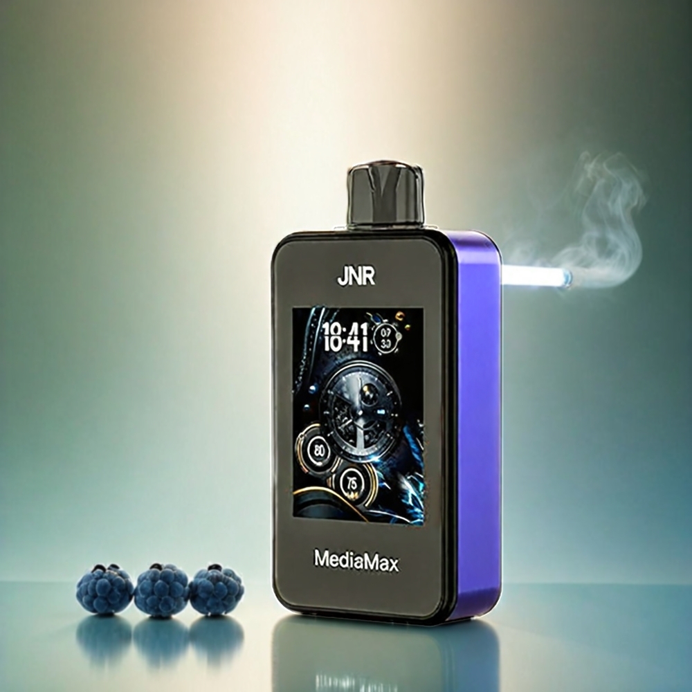 Italia Ingrosso JNR MediaMax 40000 Puffs - Mirtillo Anguria - 21mL Capacità, Display HD 2.4