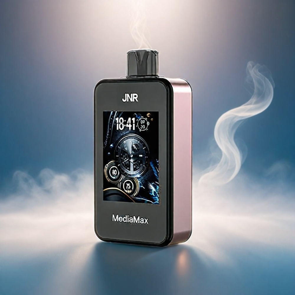 Italia Ingrosso JNR MediaMax 40000 Tiri Vape Fragola Ghiaccio - 21mL, 5% Nicotina, Batteria 1000mAh, Ricarica Type-C, Display HD 2.4"