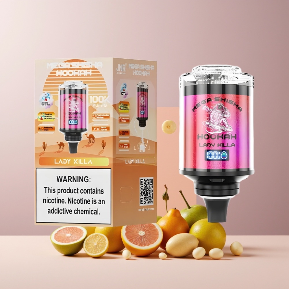 JNR Mega Shisha Hookah Italia Ingrosso 100K Desktop 2200mAh 60ml 2% Nicotina