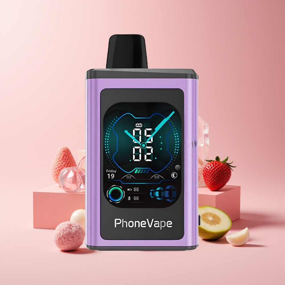 JNR PhoneVape 30000 puff Disposable Italia ingrosso con Fragola Ghiacciata, 850mAh, Turbo Mode, Schermo Completo
