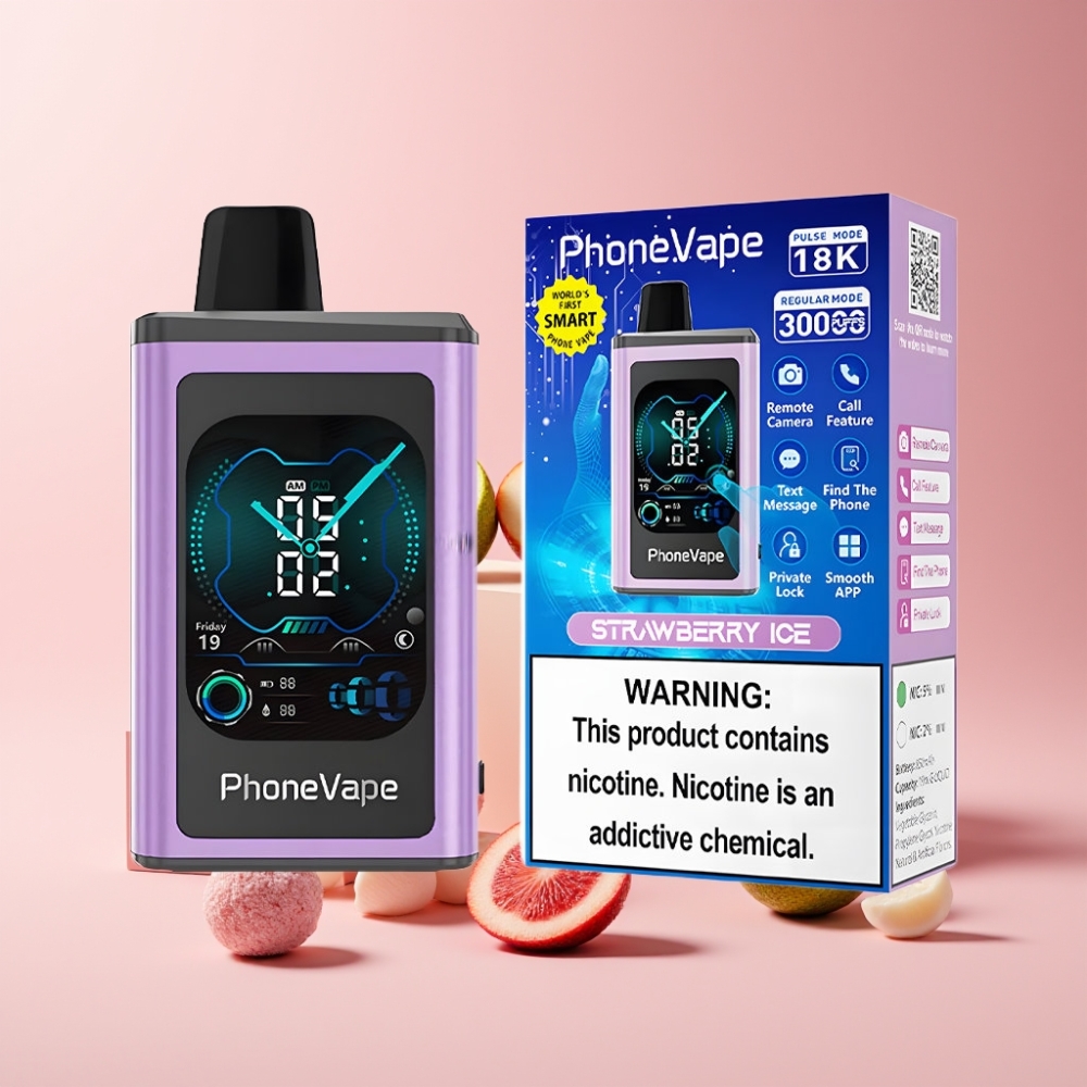 JNR PhoneVape 30000 puff Disposable Italia ingrosso con Fragola Ghiacciata, 850mAh, Turbo Mode, Schermo Completo