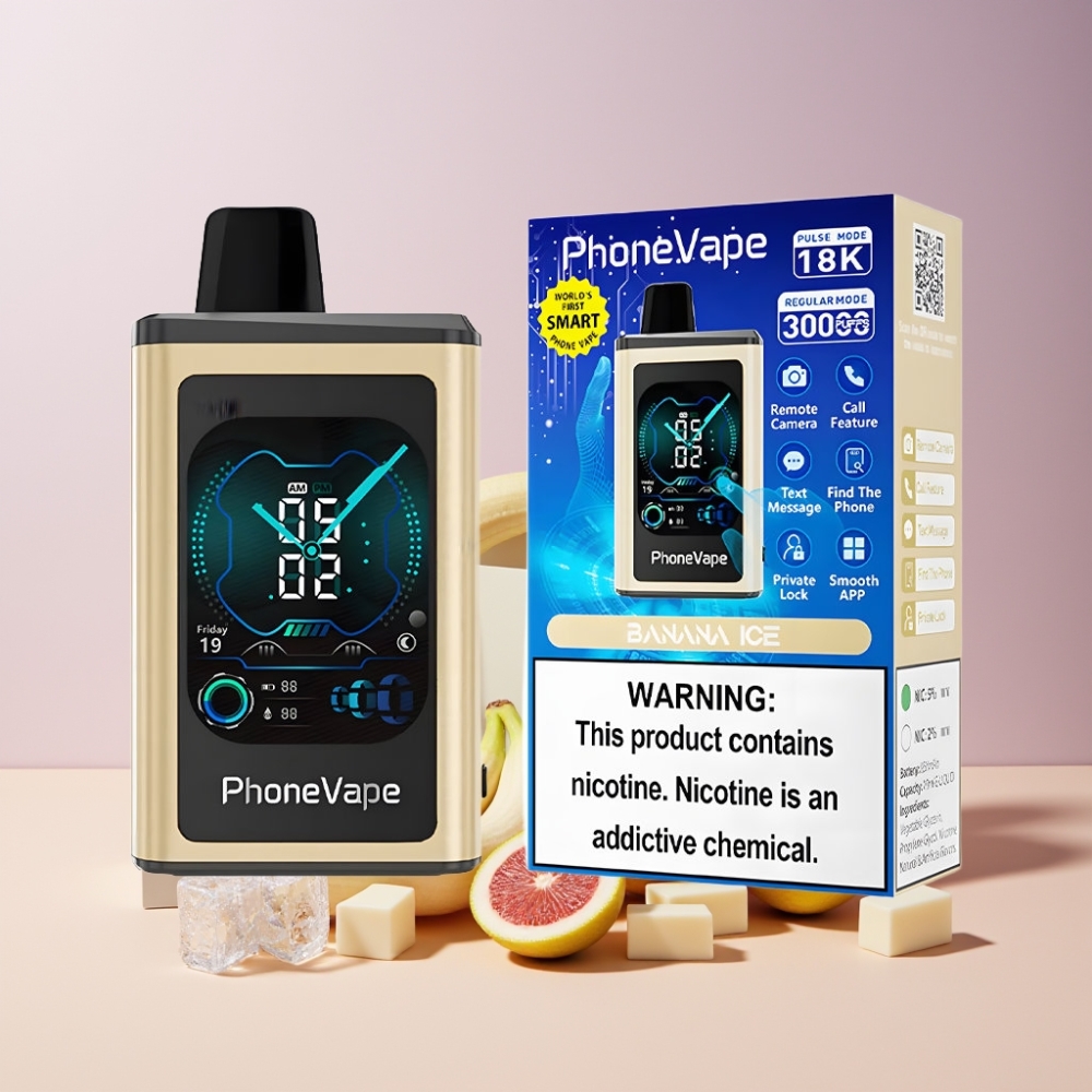 JNR PhoneVape 30000 puff Italia ingrosso Disposable Vape Banana Ghiaccio - 850mAh Ricaricabile, Turbo Mode, Schermo Completo