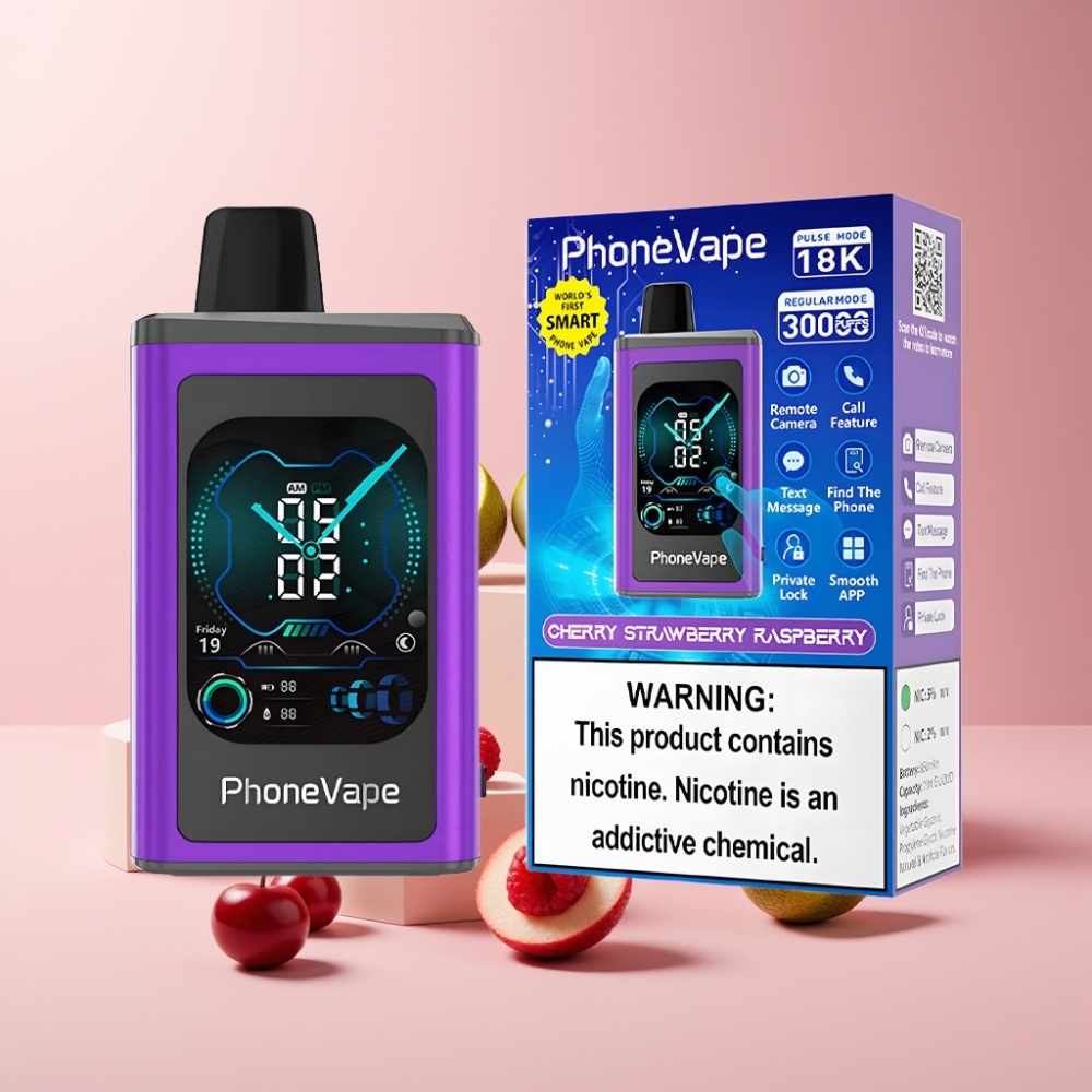 JNR PhoneVape 30000 puff Italia ingrosso Disposable Vape Ciliegia Fragola Lampone, 850mAh, Turbo Mode, Schermo Completo