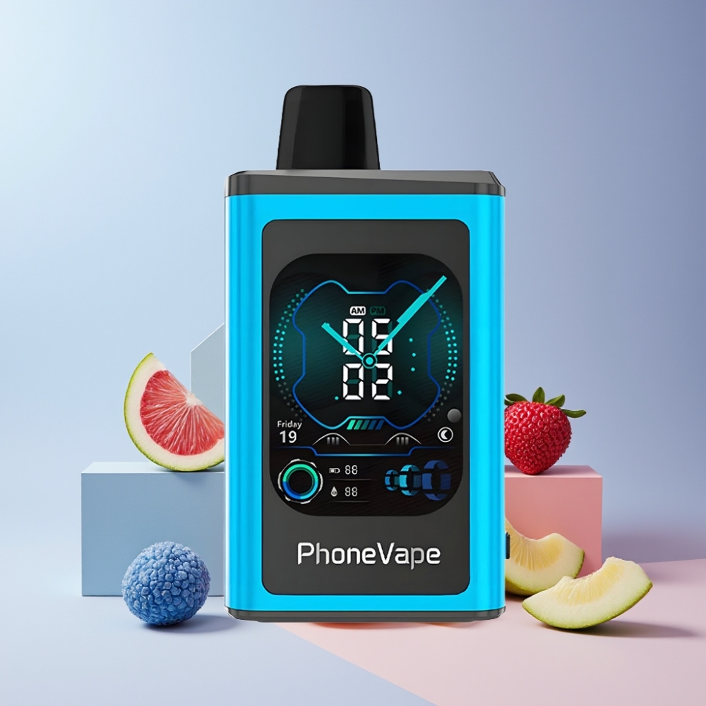 JNR PhoneVape 30000 puff Italia ingrosso Ricaricabile Tipo-C Blu Lampone Ghiaccio Schermo Display
