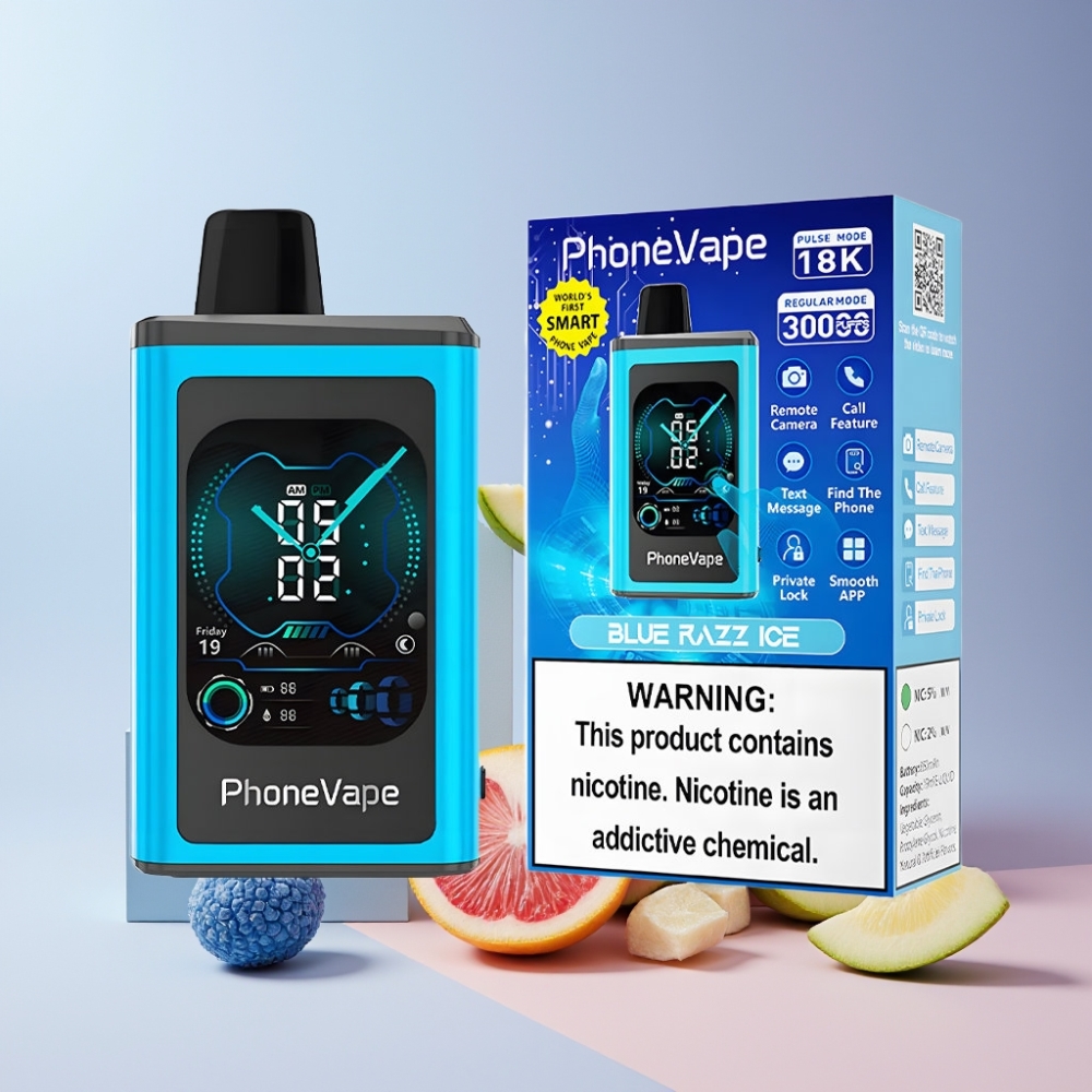 JNR PhoneVape 30000 puff Italia ingrosso Ricaricabile Tipo-C Blu Lampone Ghiaccio Schermo Display
