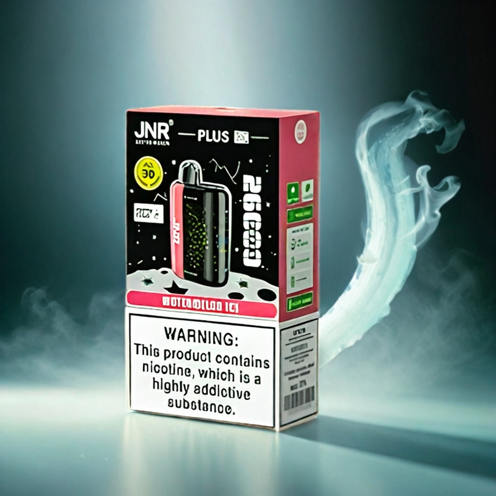 Italia Ingrosso JNR Plus-X 26000 Puffs Vape Anguria Ghiacciata con Schermo 3D Curvo, Ricarica Rapida Type-C, Bobina a doppia maglia, 28ml, 850mAh, 2% Nicotina