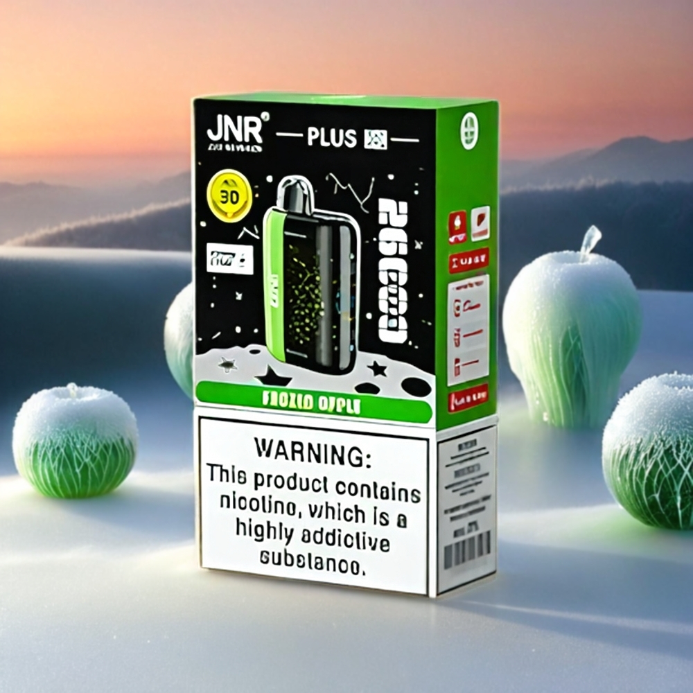 Italia Ingrosso JNR Plus-X 26000 Puffs Vape Mela Congelata – 850mAh Batteria, 28ml E-liquid, 2% Nicotine, Bobina a doppia maglia, Type-C Quick Charge, 3D Curved Screen