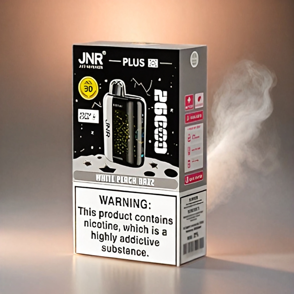 Italia Ingrosso JNR Plus-X 26000 Puffs Vape Pesca Bianca e Lampone con Schermo 3D Curvo, Ricarica Type-C, 28ml, 2% Nicotina