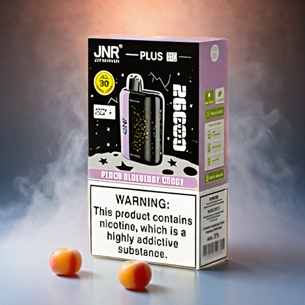 Italia Ingrosso JNR Plus-X 26000 Puffs Vape Pesca Mirtillo Caramella - 850 mAh Batteria, 28ml E-liquid, Bobina a doppia maglia