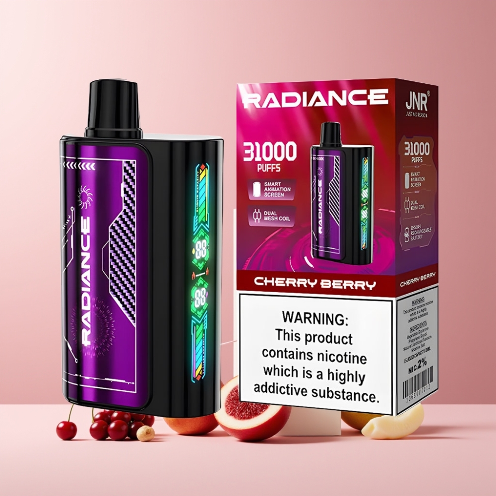 JNR Radiance 31000 Puff Italia Ingrosso Disposable Vape Ciliegia Mora, 28ml, 950mAh, Dual Mesh