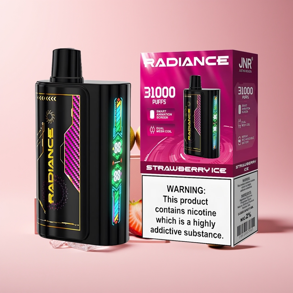 JNR Radiance 31000 Puff Italia Ingrosso Disposable Vape Fragola Ghiaccio 28ml Dual Mesh 950mAh