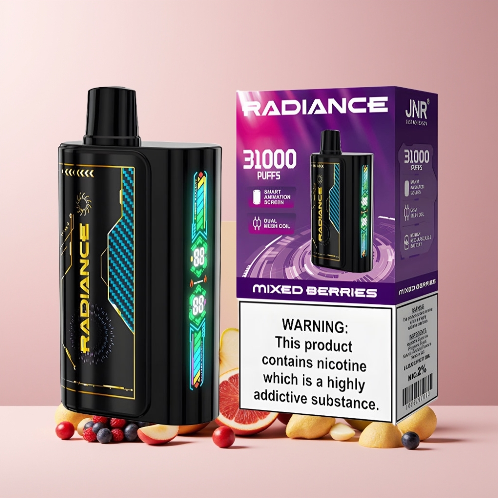 JNR Radiance 31000 Puff Italia Ingrosso Disposable Vape Misto di Bacche 28ml Dual Mesh 950mAh Type-C