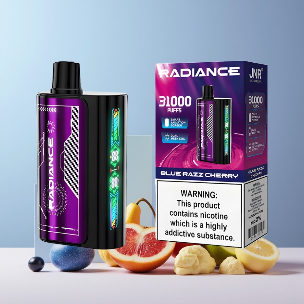JNR Radiance 31000 Puff Italia Ingrosso - Mirtillo Ciliegia, 28ml, Dual Mesh, Ricaricabile
