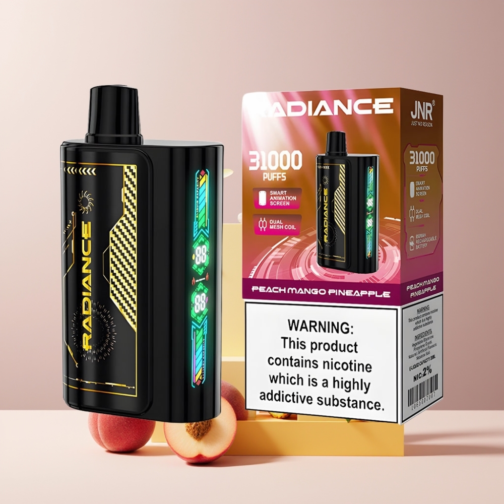 JNR Radiance Italia Ingrosso 31000 Puff Disposable Vape Pesca Mango Ananas 28ml Dual Mesh