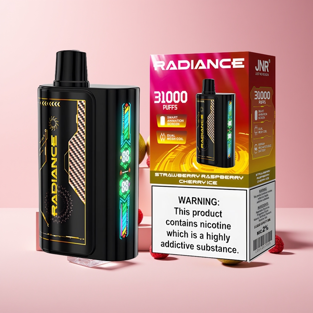 JNR Radiance Italia Ingrosso 31000 Puff Fragola Lampone Ciliegia Ghiaccio 28ml Dual Mesh