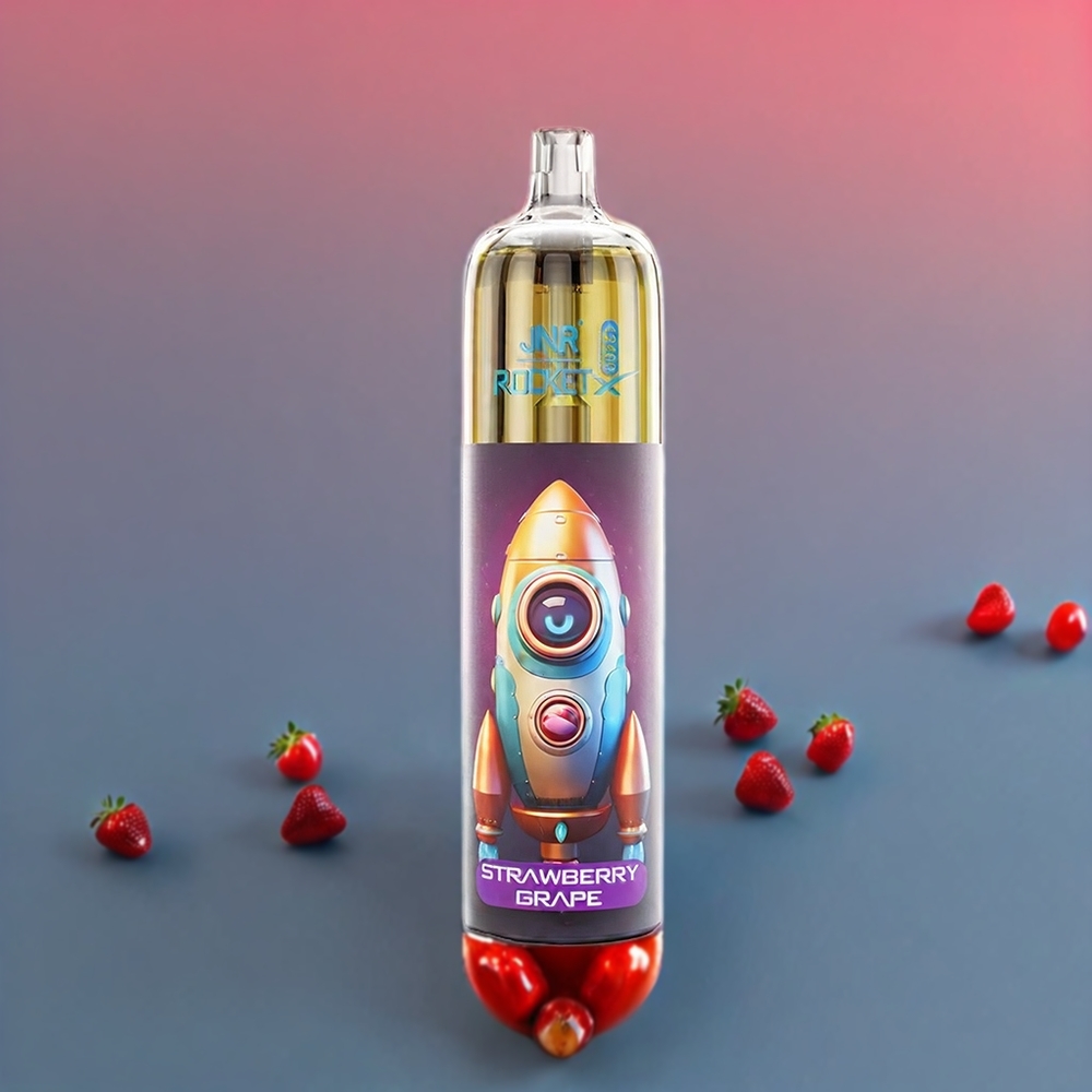 JNR Rocket X 12400 Puff Italia Ingrosso Fragola Uva - Compatto, Ricaricabile USB-C, Luci RGB, 22ml