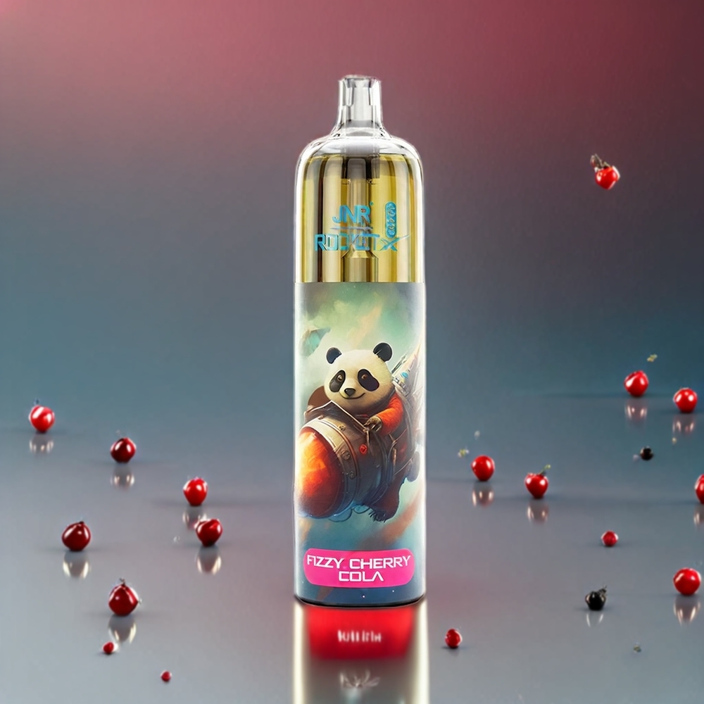 JNR Rocket X 12400 Puffs Fizzy Cherry Cola Italia ingrosso - Compatto, Ricaricabile USB Type-C, Luci RGB, 22ml E-liquid, 1.2 Ohm Bobina a maglie, 850mAh Batteria, Flusso d'Aria Regolabile
