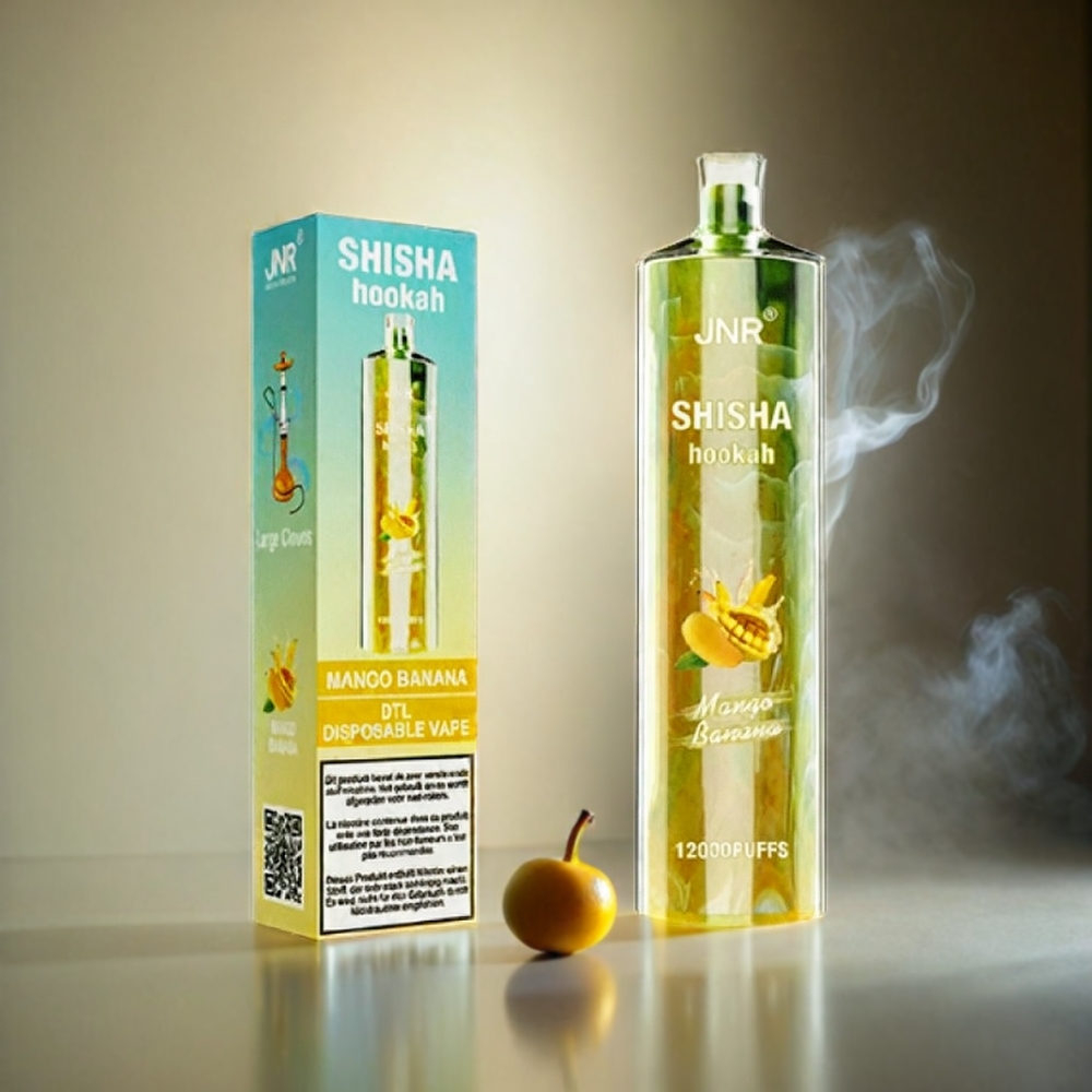 JNR Shisha Hookah Italia Ingrosso 12000 Puffs Vape Mango Banana, 24ml 750mAh Type-C