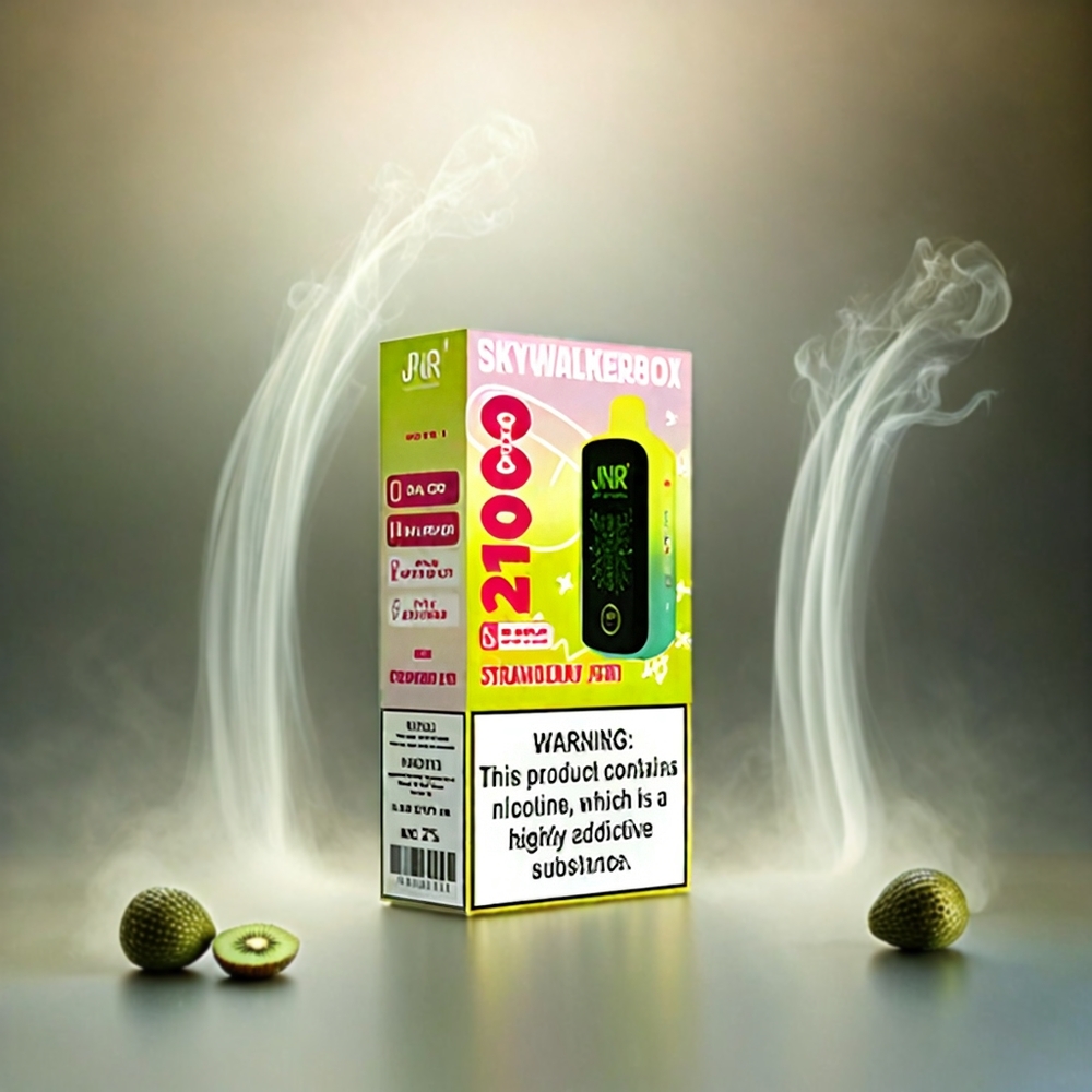 Italia Ingrosso JNR Skywalker Box 21000 Puffs Fragola Kiwi con Display Intelligente, Bobina a doppia maglia, e Ricarica Type-C