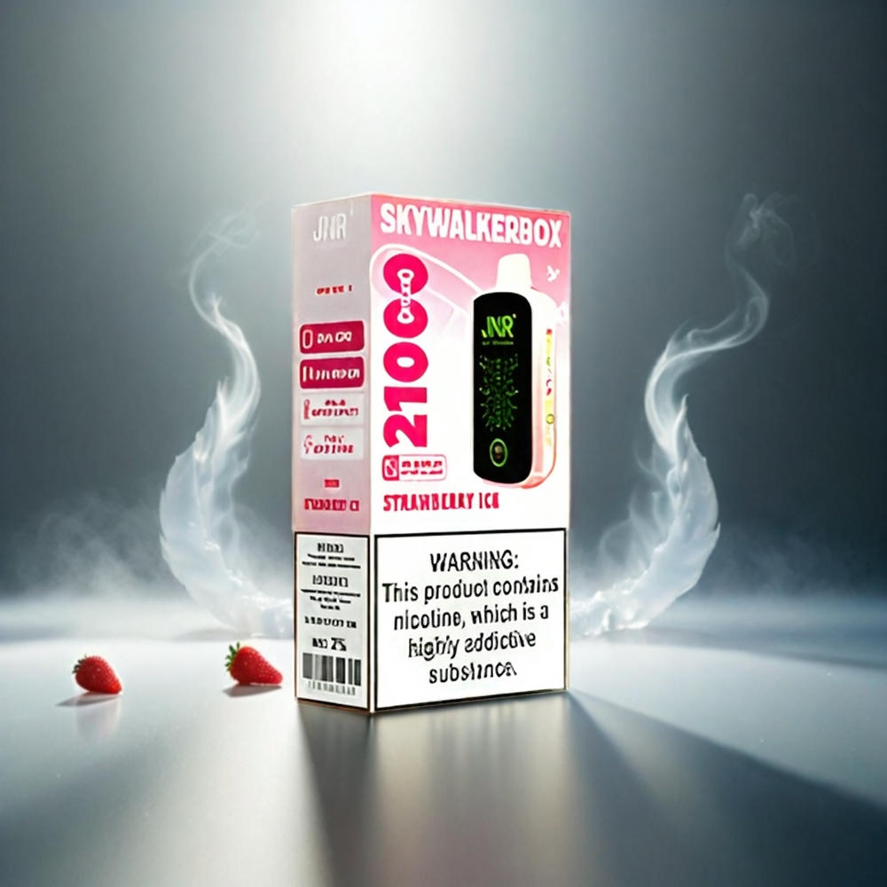 JNR Skywalker Box Italia Ingrosso 21000 Puffs Fragola Ghiaccio – 25ml E-liquid, 850mAh, Bobina a doppia maglia, Tipo-C Ricarica Rapida, Display Intelligente a Schermo Intero